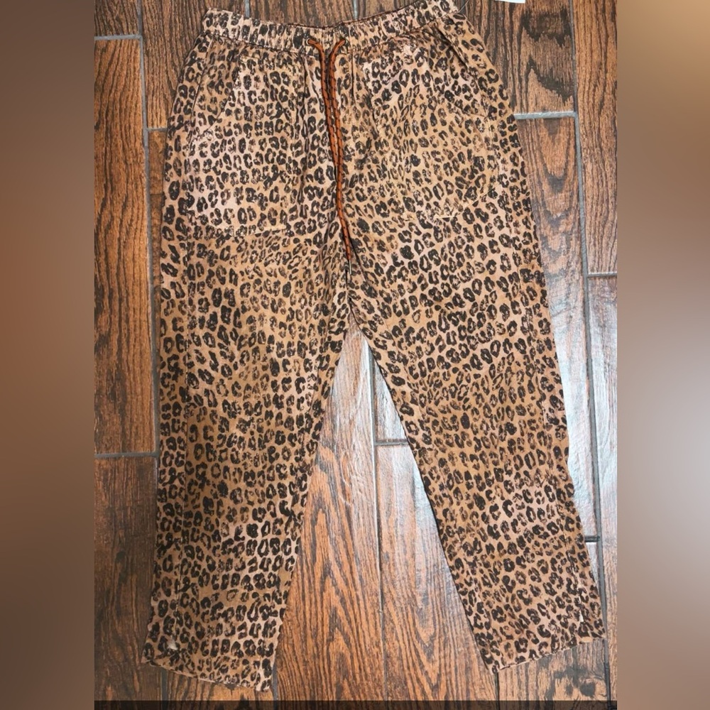 anthropology Leopard Print Jogger Pants